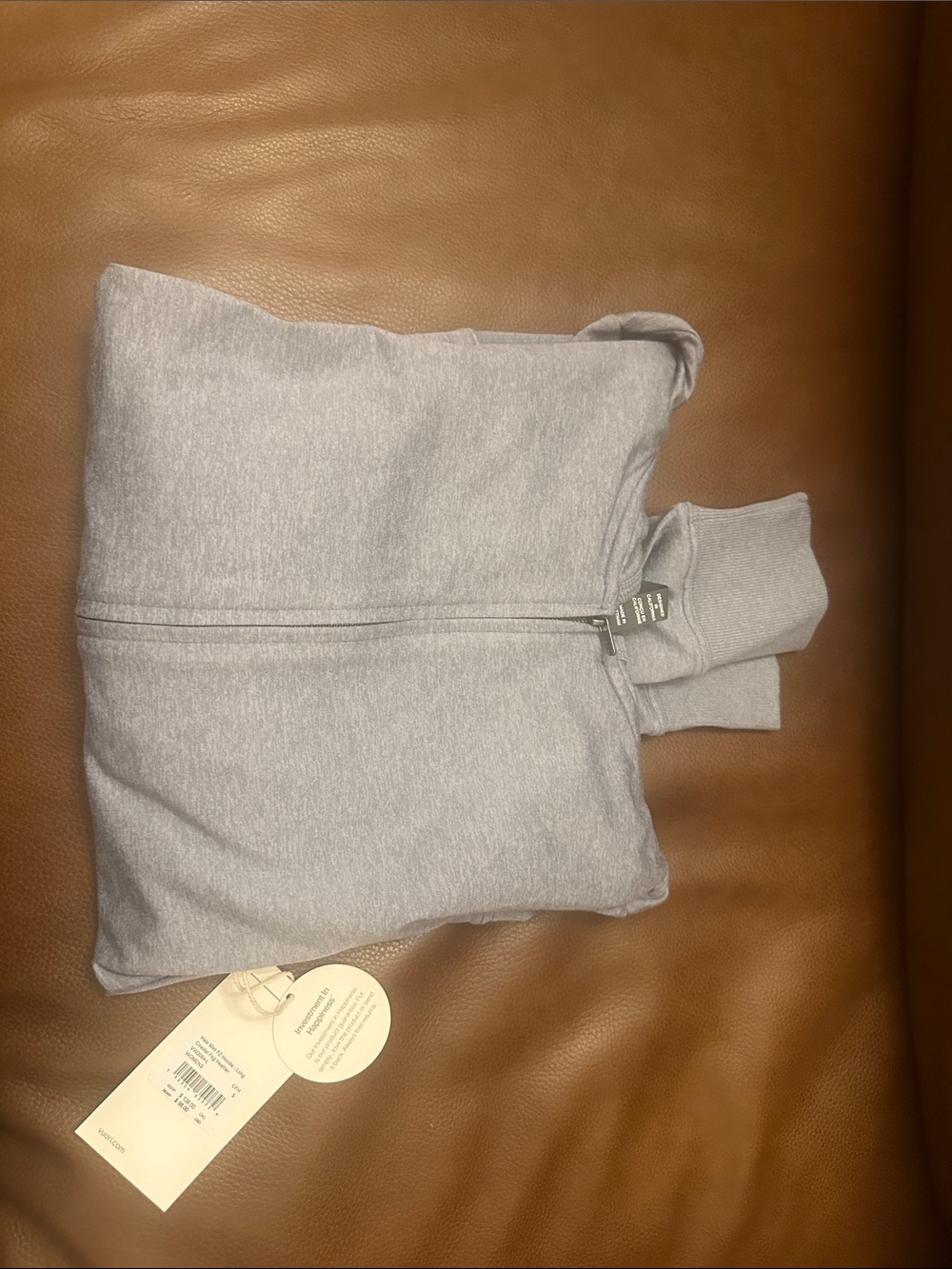NWT Vuori Halo Mini Hoodie Long Coastal Fog Heather Sz small
